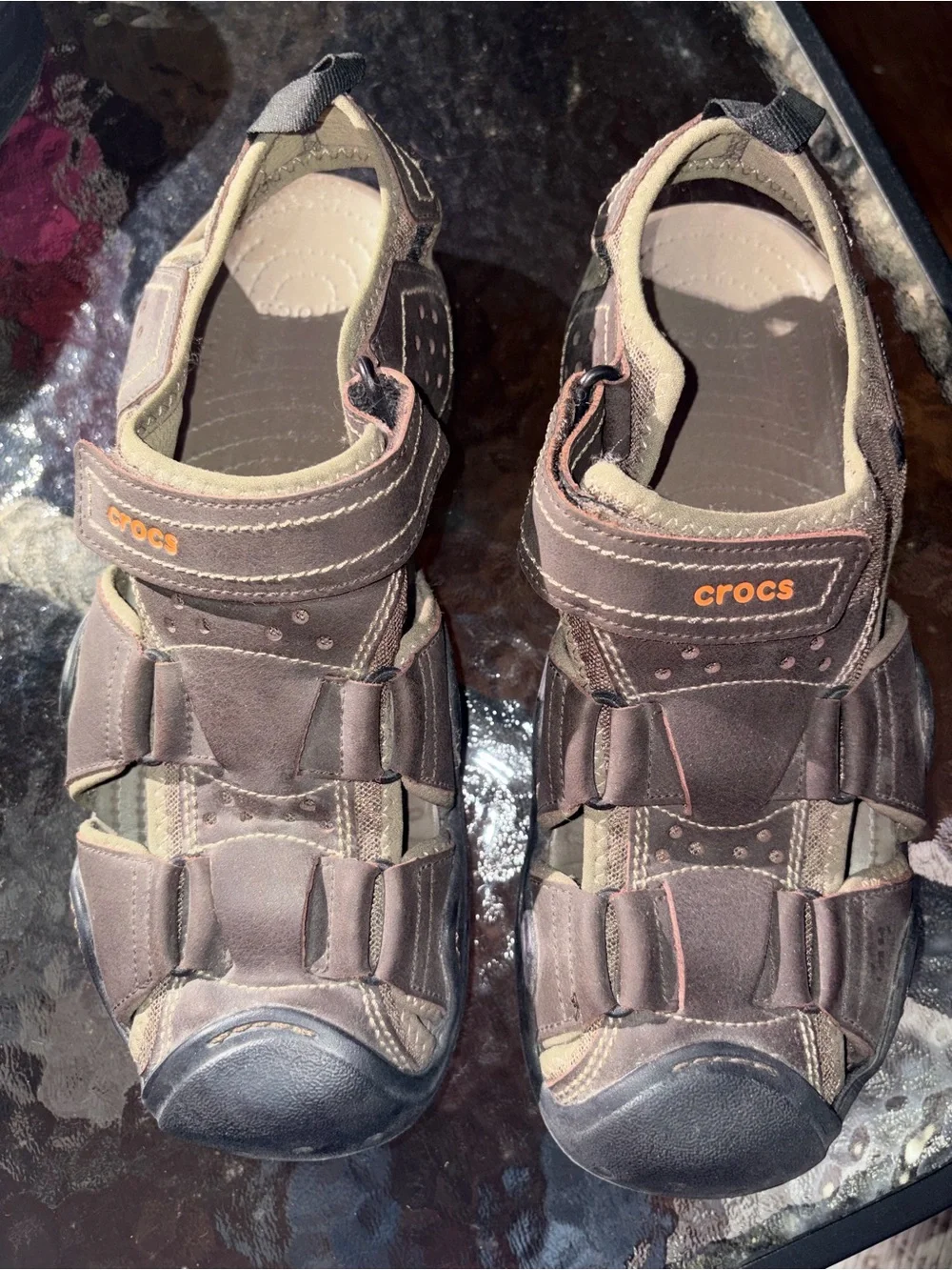 CROCS Slip-On Shoes in Light Tan